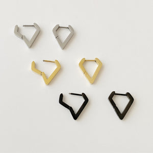 Diamond Hoop Earrings: gold, silver, black