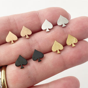 Poker spade card earrings
