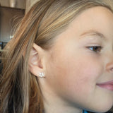 Open Star earrings, gold, rose gold, silver, black