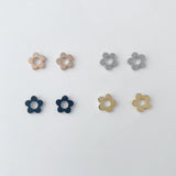 Flower Stud earrings, gold, rose gold, silver, black