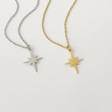 North Star Charm necklace gold or silver