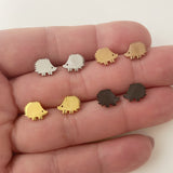 Hedgehog Stud earrings, gold, rose gold, silver, black