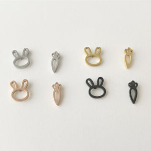 Easter Bunny and Carrot Earrings: gold, rose gold, silver, black