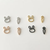 Easter Bunny and Carrot Earrings: gold, rose gold, silver, black