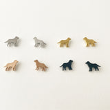 Dog Labrador golden retriever earring studs, gold, rose gold, silver, black