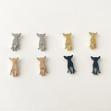 Dog Chihuahua earring studs, gold, rose gold, silver, black