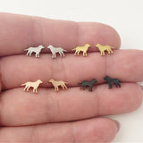 Dog Labrador golden retriever earring studs, gold, rose gold, silver, black