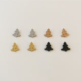 Christmas Tree Earrings, gold, rose gold, silver, black