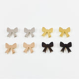 Bow stud earrings, gold, rose gold, silver, black