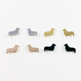 Corgi Dog stud earrings, gold, rose gold, silver, black