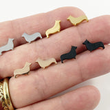 Corgi Dog stud earrings, gold, rose gold, silver, black