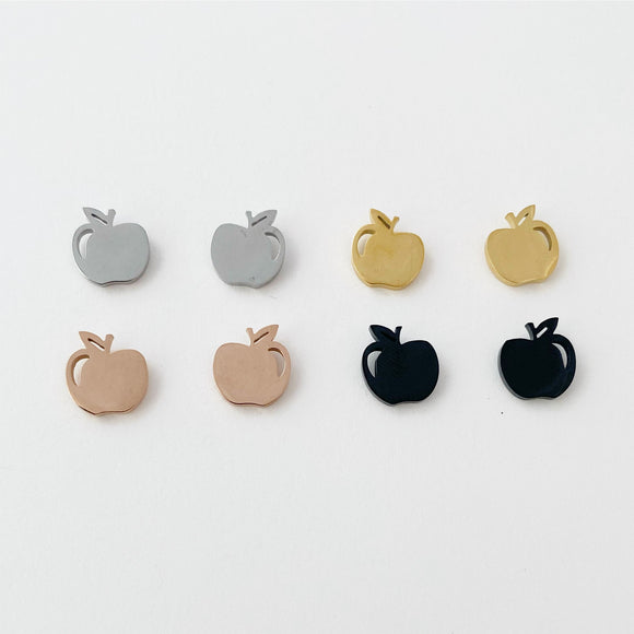 Apple Earrings, Teacher Gift, Silver, Gold, Rose Gold, Black