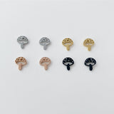 Mushroom Earrings, Silver, Gold, Rose Gold, Black