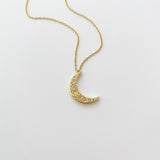 Moon Charm Necklace Gold