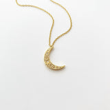 Moon Charm Necklace Gold