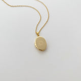 Moon Floral Photo Locket Necklace Gold