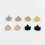 Canada Maple Leaf stud earrings, gold, rose gold, silver, black