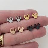 Mouse earrings, Cartoon Earrings, Silver, Gold, Rose Gold, Black