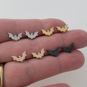 Bat earrings, Silver, Gold, Rose Gold, Black