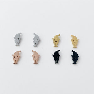 Elf Christmas Earrings, gold, rose gold, silver, black