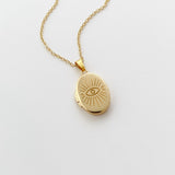 Evil Eye Photo Locket Necklace Gold